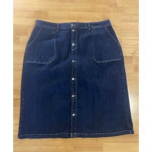 Universal Standard Denim Skirt Size L (22-24) Blue Zip /Button Front New w/ Tags